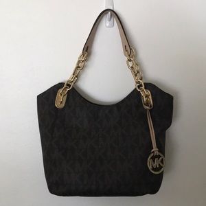 Michael Kors Lilly monogram handbag brown leather